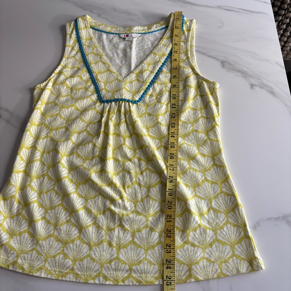 Boden Shell Print Sleeveless Top cotton size S green - Picture 7 of 9